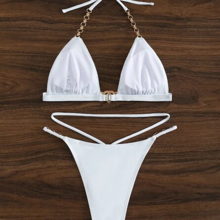 Chain Linked Halter Triangle Bikini – Bild 24
