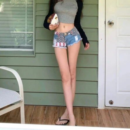 USA American Flag Jeans Denim Shorts Hot Pants - Image 13