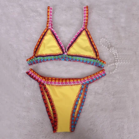 Neon Reef Neoprene Crochet Bikini - Image 6