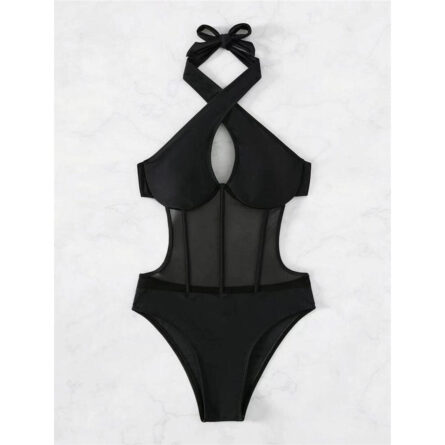 Coral Cove Cut-Out Halter Swimsuit - Image 11