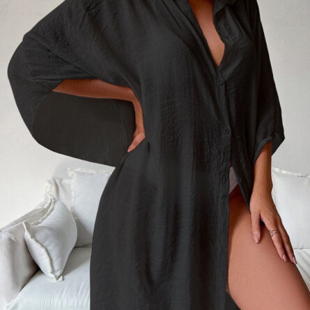Hamptons Holiday Loose Breathable Swimsuit Cover Up Shirt – Bild 14