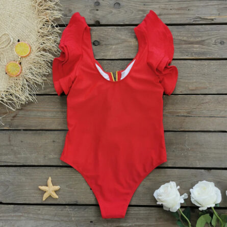 Pure Paradise Ruffle Shoulder Belt Swimsuit - Image 27
