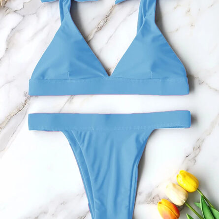 Adriana High Cut Shoulder Tie Bow Bikini - Image 32