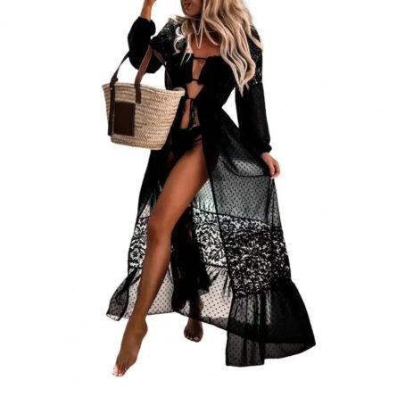 Sunset Serenade Luxe Lace Beach Dress Cover Up - Image 6