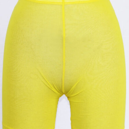 High Waist Sexy Neon Mesh Sheer Swim Shorts Beach Cover Up Beachwear - Image 3