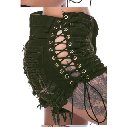 Heartbreaker Ripped Tassel Denim Shorts - Image 11