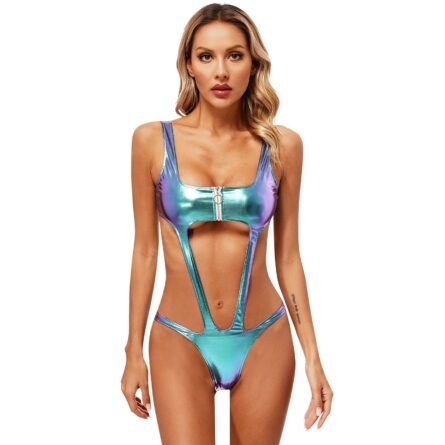 Celestial Goddess Harness Metallic Cut Out Swimsuit Monokini - Image 3