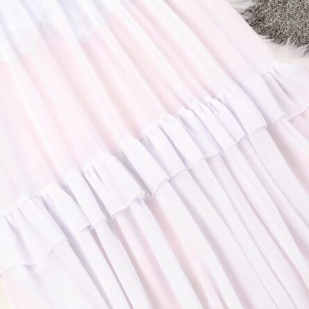 Sardinian Summer White Ruffle Cut Out Waist Maxi Dress - Image 13