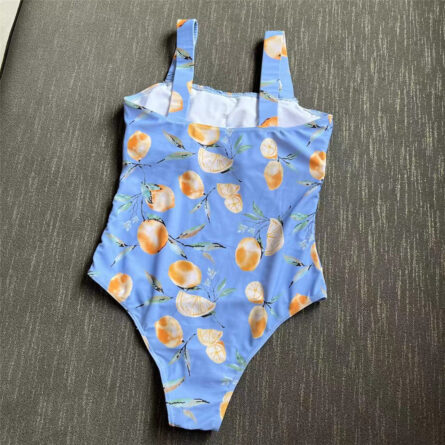 Orange Delight Wrinkled One Piece Swimsuit Bathing Suit - Image 14