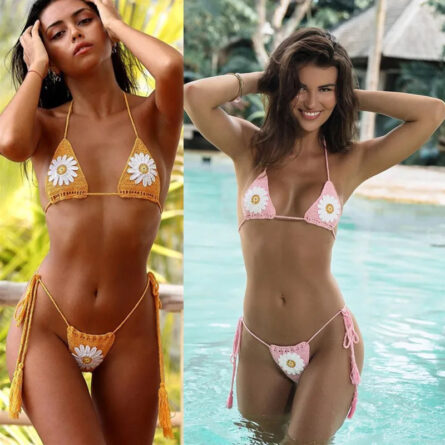 Island Dream Floral Crochet String Bikini - Image 4