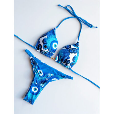 Sunset Siren Halter Scrunch Butt Thong Micro Bikini – Bild 4