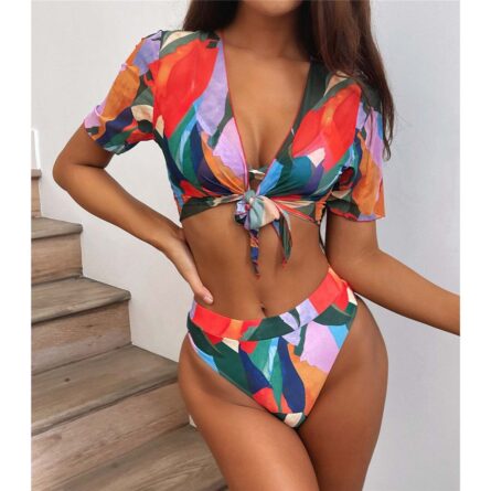 Leopard Lust High Waist Bikini Three-piece Set - Image 23