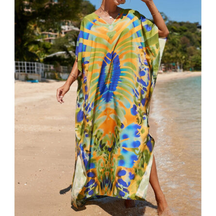 Sunset and Swim Colorful Bohemian Bathing Suit Coverup Kaftan - Image 25