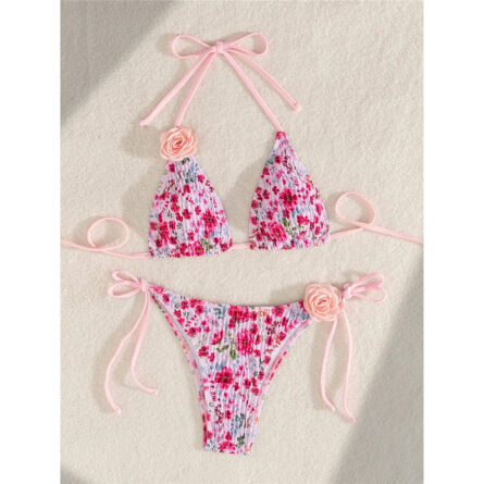 Rosy Radiance Floral 3D Flowers Bikini – Bild 5