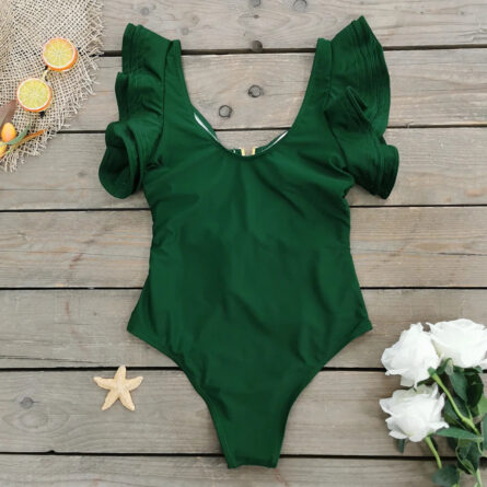 Pure Paradise Ruffle Shoulder Belt Swimsuit - Image 31
