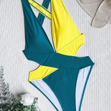 Sunset and Swim Deep V Neck Scrunch Butt One Piece Swimsuit - Image 12