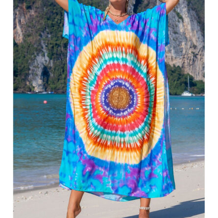 Sunset and Swim Colorful Bohemian Bathing Suit Coverup Kaftan - Image 10