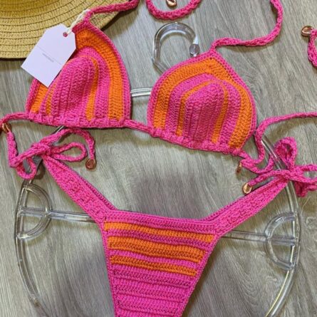 Pink Handmade Crochet Bikini – Bild 2