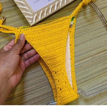 Pineapple Paradise Yellow Crochet Bikini - Image 2