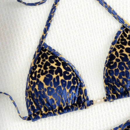 Wild Allure Sexy Leopard Micro Velvet Thong Bikini - Image 13