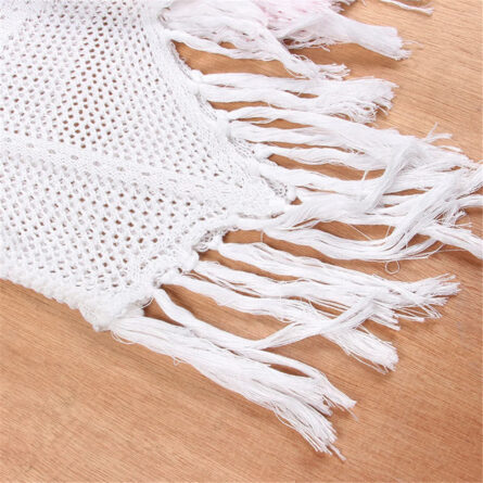 Bora Bora Fringe Tassel Hollow Out Knitted Tunic Beach Cover Up - Image 18