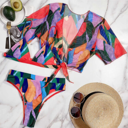 Leopard Lust High Waist Bikini Three-piece Set - Image 26