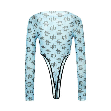 Femme Fatale Long Sleeve Extreme High Cut Thong Bodysuit – Bild 14