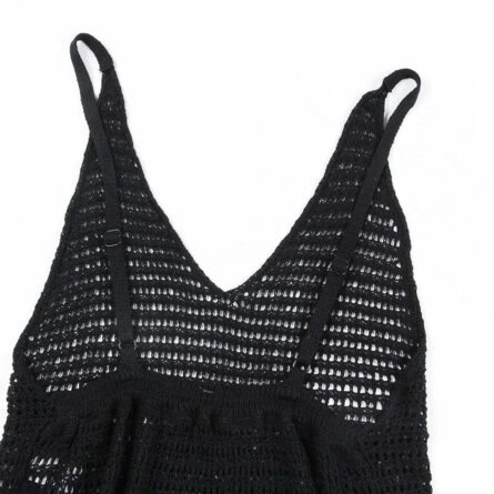 Gabriella Fringe Open Back Crochet Beach Cover Up Dress - Image 38