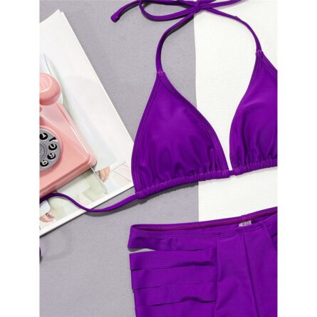 Sexy Halter Strappy Cut Out Shorts Bikini – Bild 8