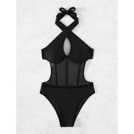 Coral Cove Cut-Out Halter Swimsuit - Image 3