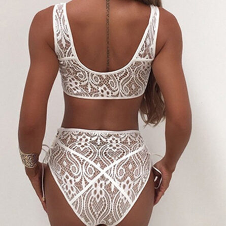 Lush Lace Goddess High Waist Bikini White - Image 7