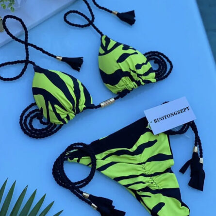 Isabella Tassel Side Tie Halter Bikini - Image 41