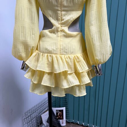 Chic Elegance Cut Out Waist Short Mini Dress - Image 23