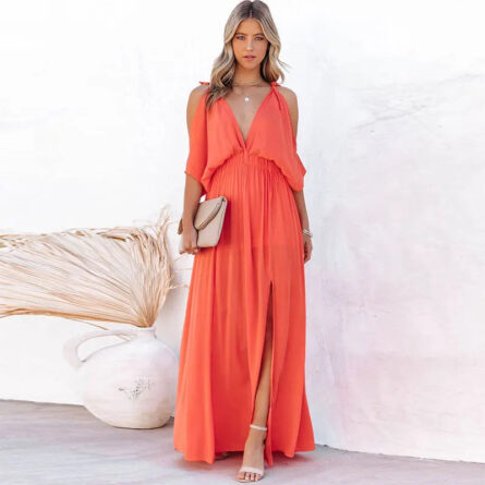 Boho Summer Chiffon V-Neck Tunic Dress - Image 7