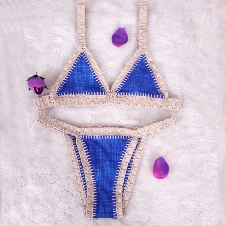 Neon Reef Neoprene Crochet Bikini - Image 2