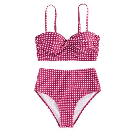 Confident Coastline Plaid High Waist Bikini - Image 9