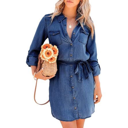Alluring Casual Denim Dress - Image 2