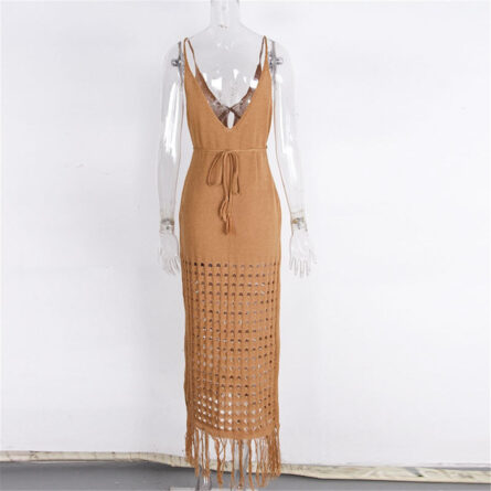 Sunset and Swim Sexy Fringe Tassel Crochet Beach Cover Up Dress - Image 19