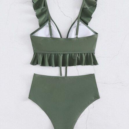 Cute Modest High Waist Ruffle Bikini – Bild 5