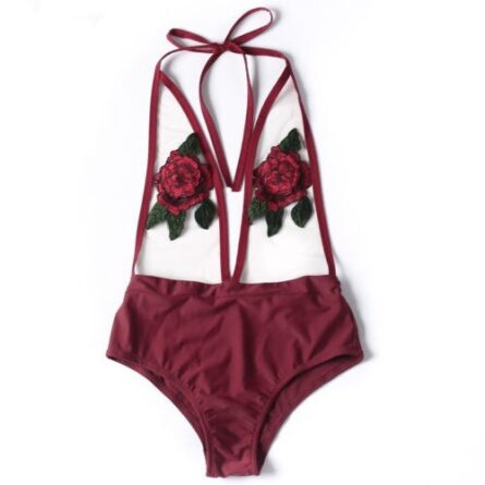 Ultra Hot Mesh See Through Floral Swimsuit - Image 5
