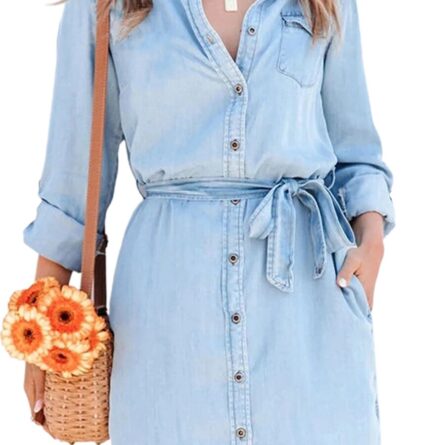 Alluring Casual Denim Dress - Image 9