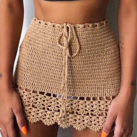 Boho Breeze Handmade Crochet Mini Skirt - Image 3