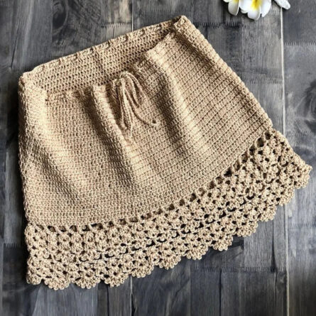 Boho Breeze Handmade Crochet Mini Skirt - Image 5
