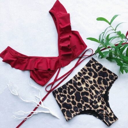 Alana High Waist Ruffle Top Bikini – Bild 9