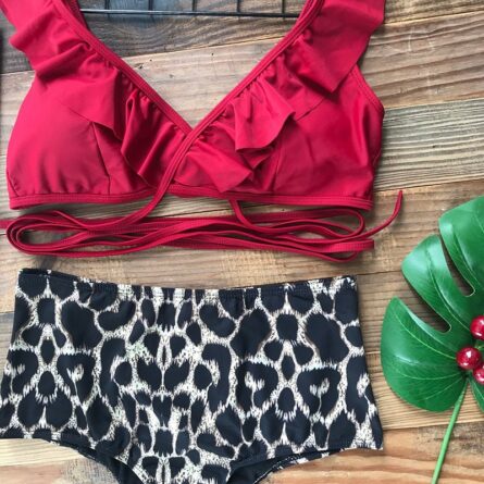 Alana High Waist Ruffle Top Bikini – Bild 5