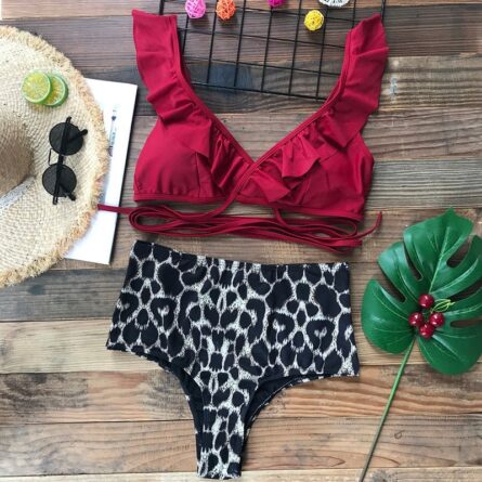 Alana High Waist Ruffle Top Bikini – Bild 4