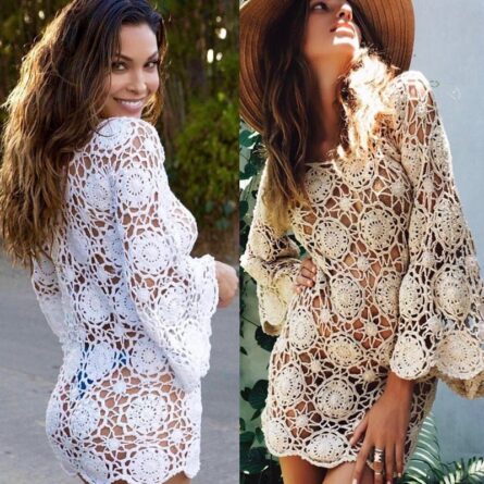 Amelia Crochet Boho Bikini Cover Up Top Crochet Beach Top - Image 1