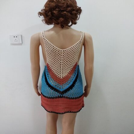 Anna Crochet Beach Cover Up Dress - Image 5