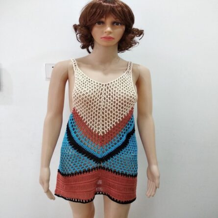 Anna Crochet Beach Cover Up Dress - Image 4