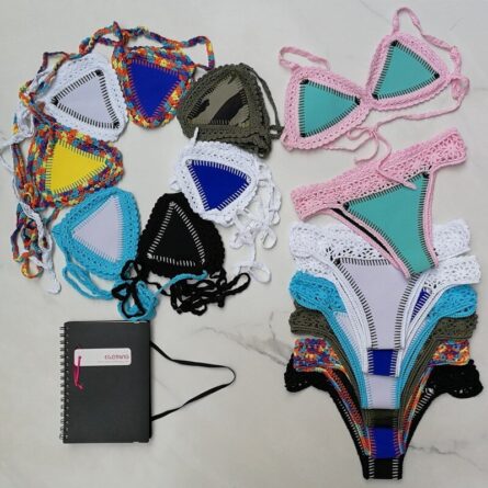 Bahamas Neoprene Crochet Brazilian Bikini - Image 8